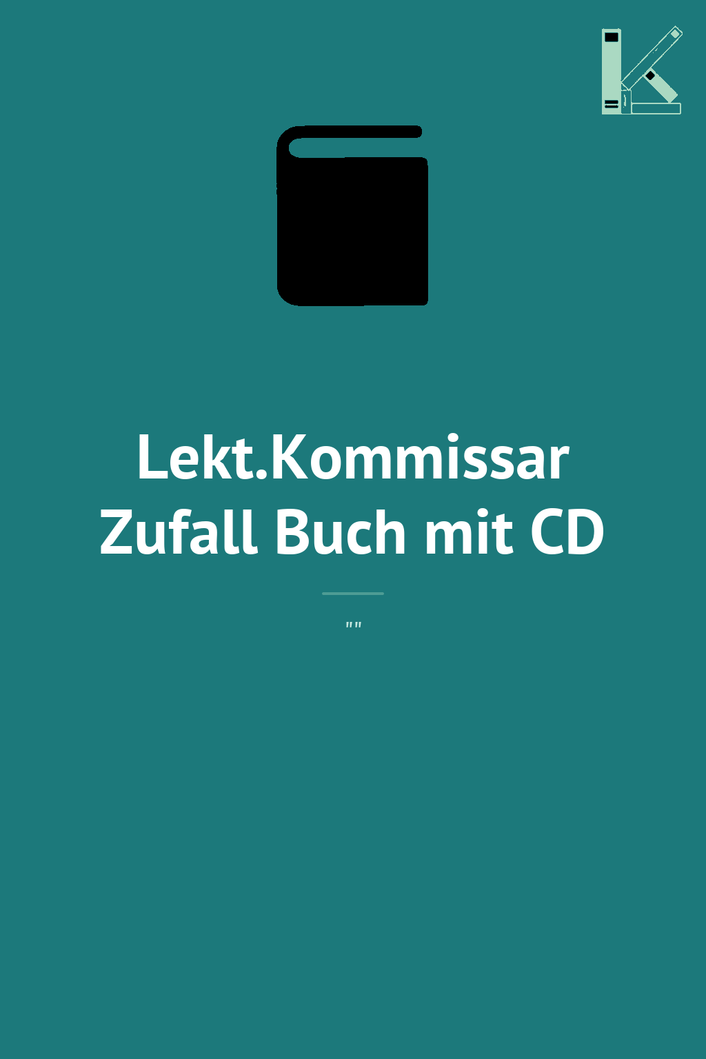 Lekt.Kommissar Zufall Buch mit CD
