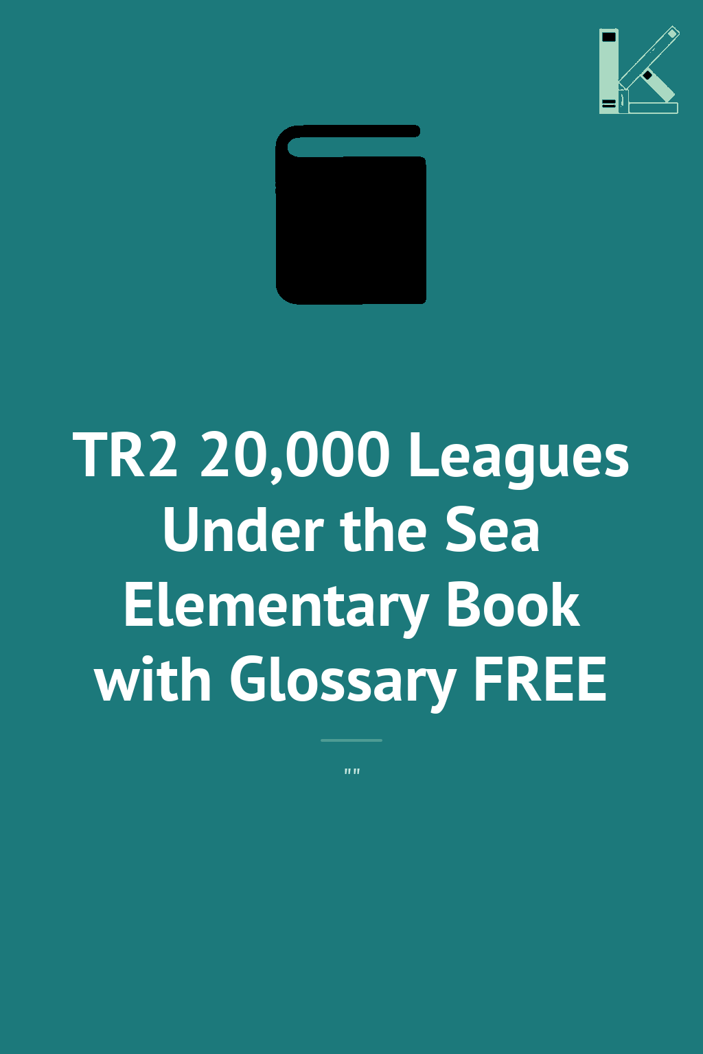 TR2 20,000 Leagues Under the Sea Elementary Book with...