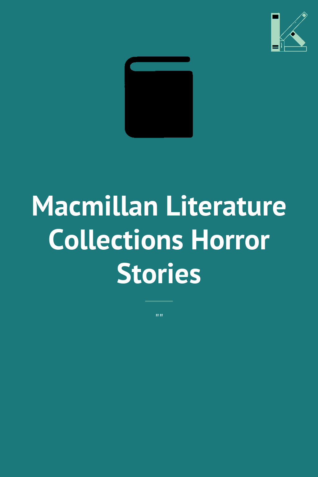 Macmillan Literature Collections Horror Stories