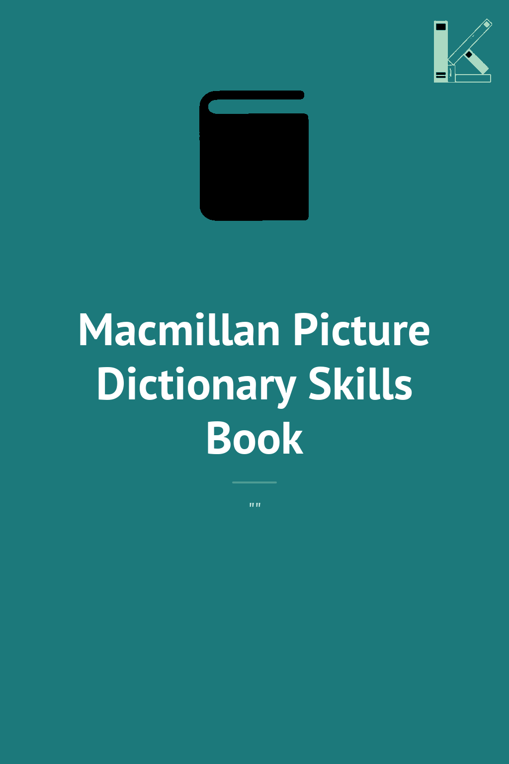 Macmillan Picture Dictionary Skills Book