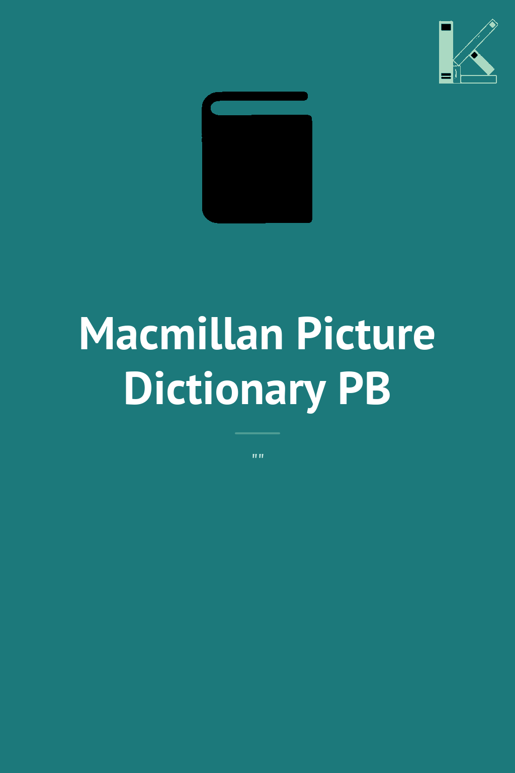 Macmillan Picture Dictionary PB
