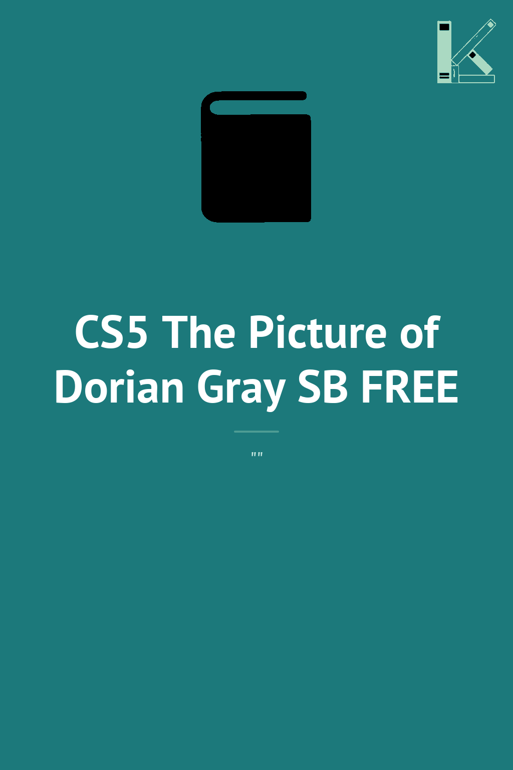 CS5 The Picture of Dorian Gray SB FREE