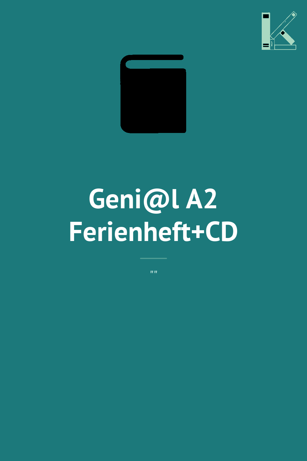 Geni@l A2 Ferienheft+CD