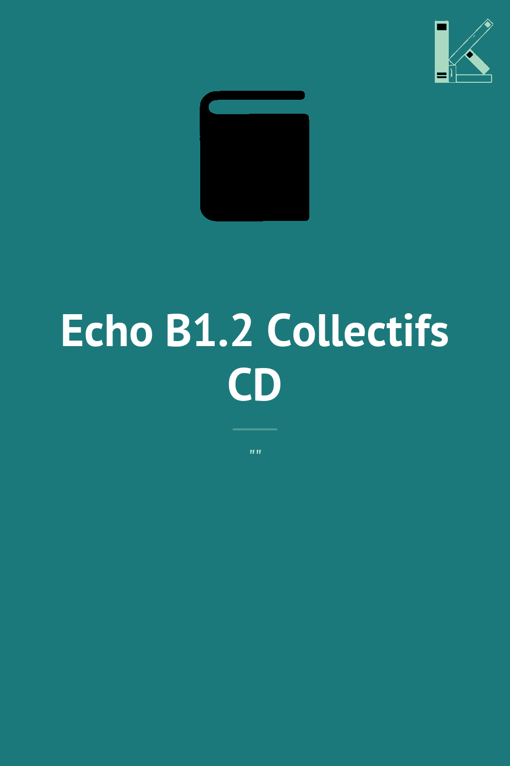 Echo B1.2 Collectifs CD