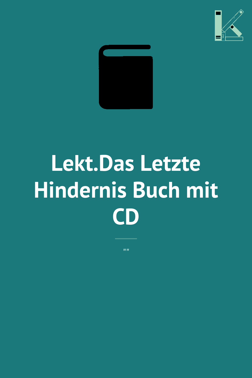 Lekt.Das Letzte Hindernis Buch mit CD