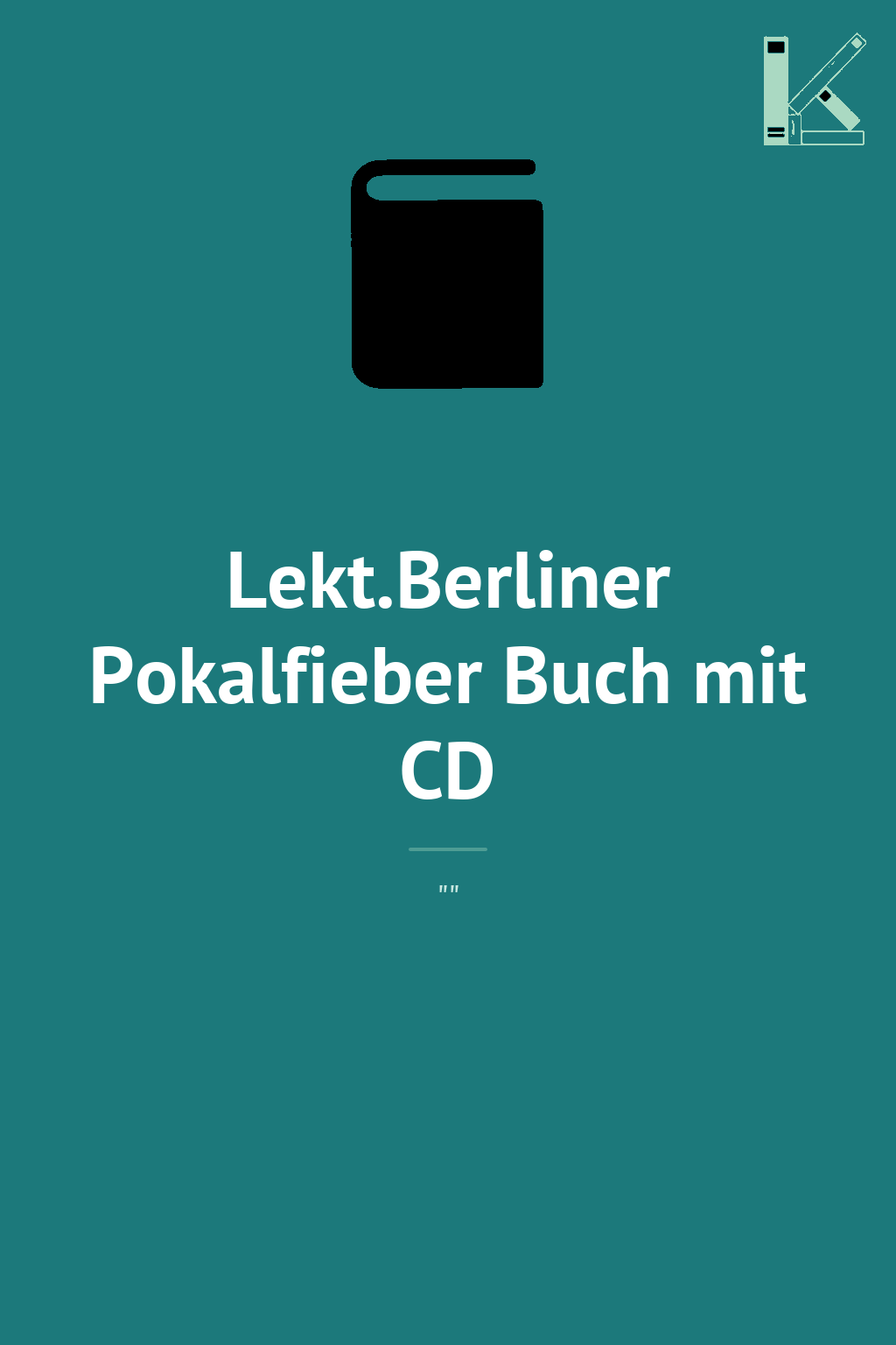 Lekt.Berliner Pokalfieber Buch mit CD