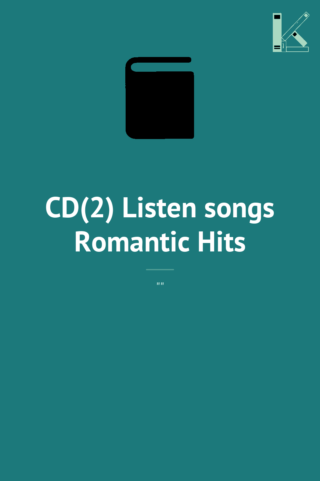 CD(2) Listen songs Romantic Hits