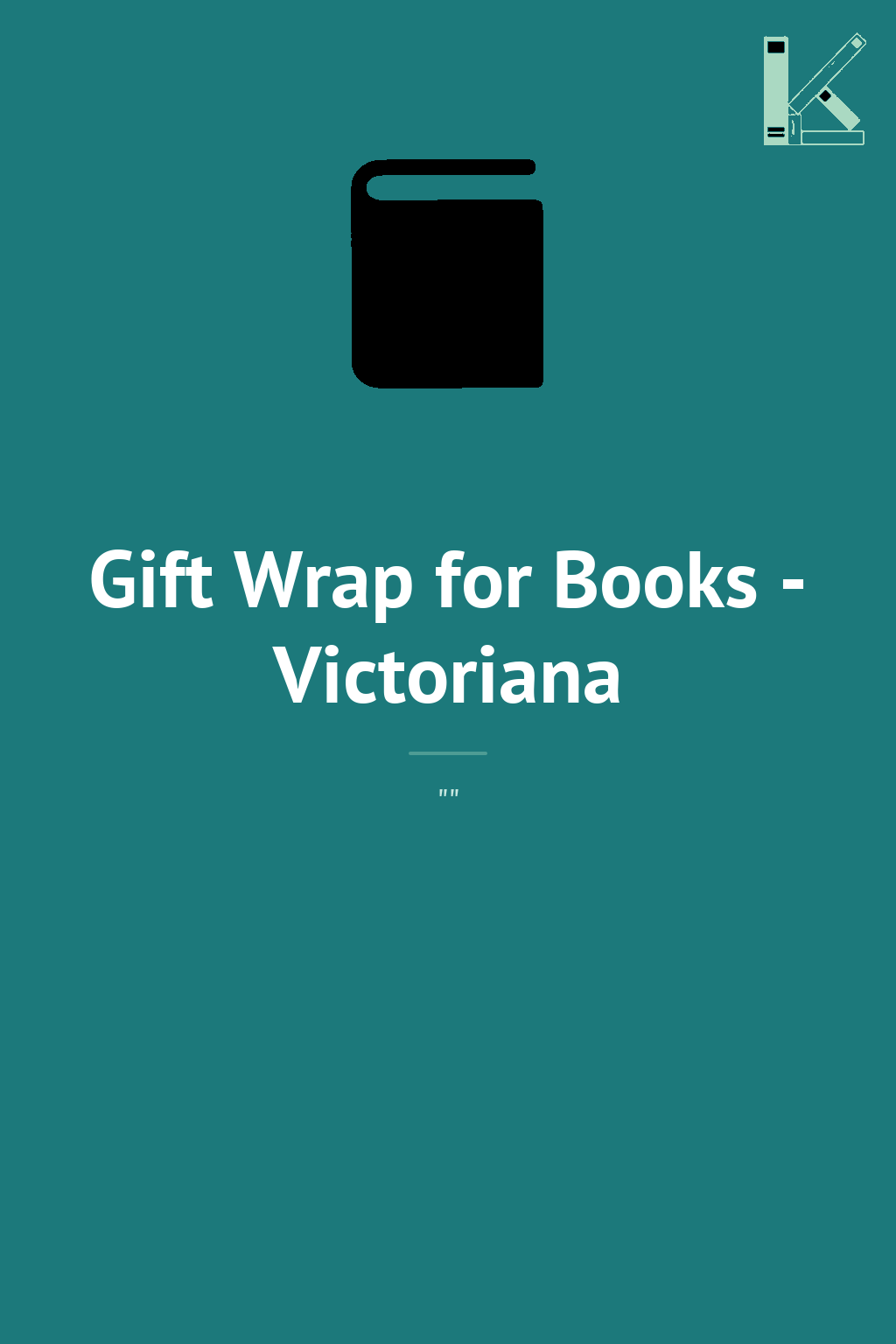 Gift Wrap for Books - Victoriana