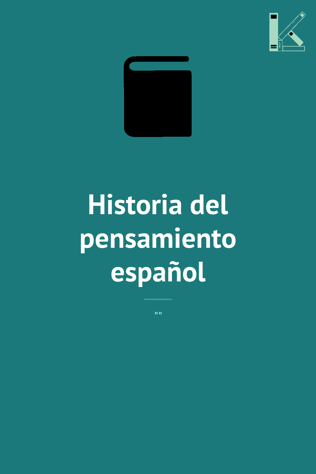 Historia del pensamiento español