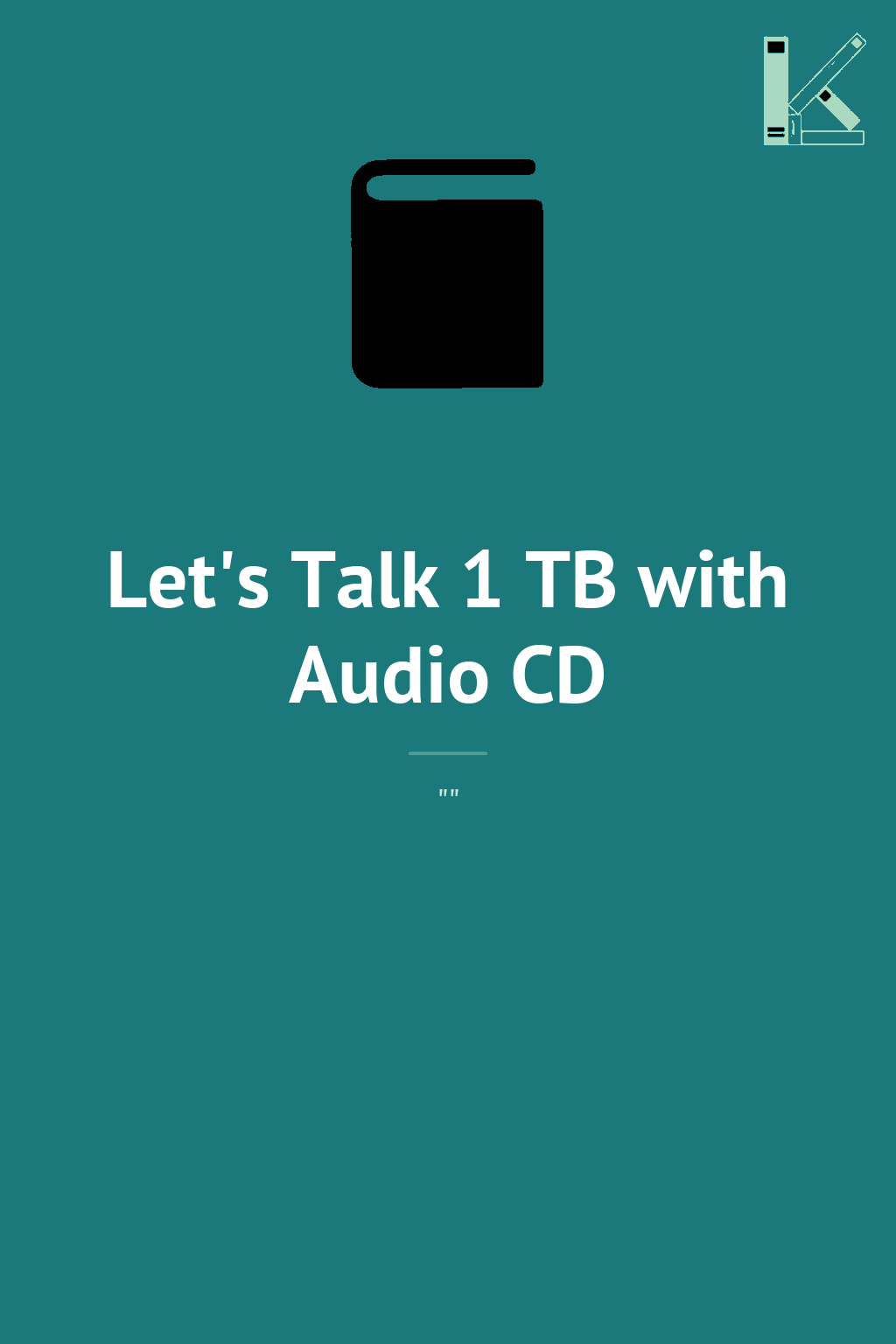Let's Talk 1 TB with Audio CD